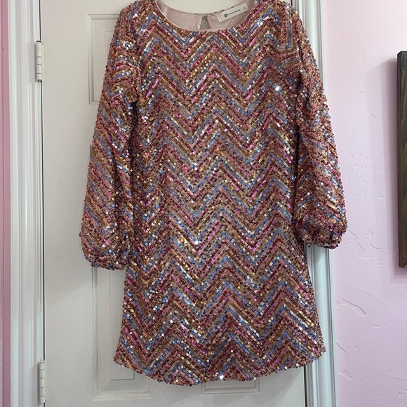 Sequined Dress with Removable Sash - Picture 5 of 6